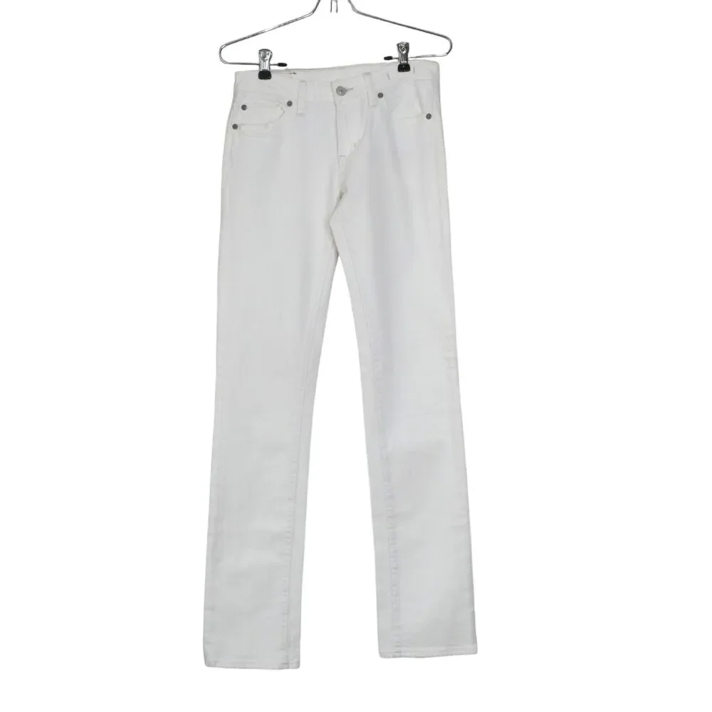 VTG Denim & Supply Ralph Lauren Sz 27x34 White Straight Jeans Label Wear EUC